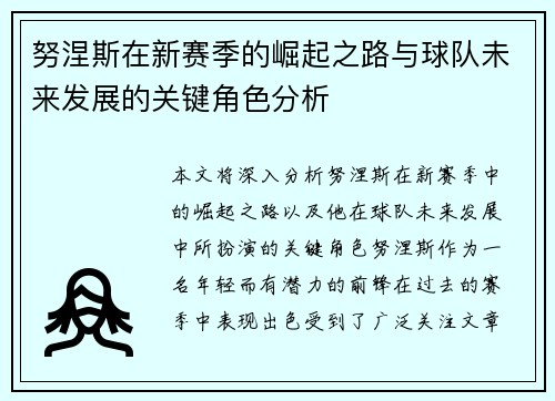 努涅斯在新赛季的崛起之路与球队未来发展的关键角色分析